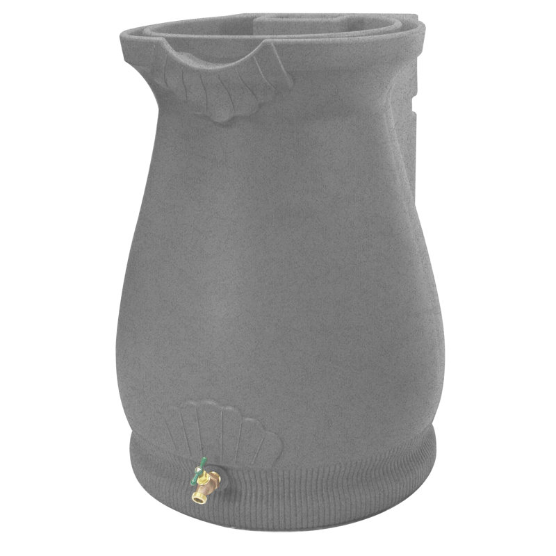 Urne d'assistant 65 gallons Baril de pluie, Granite noir