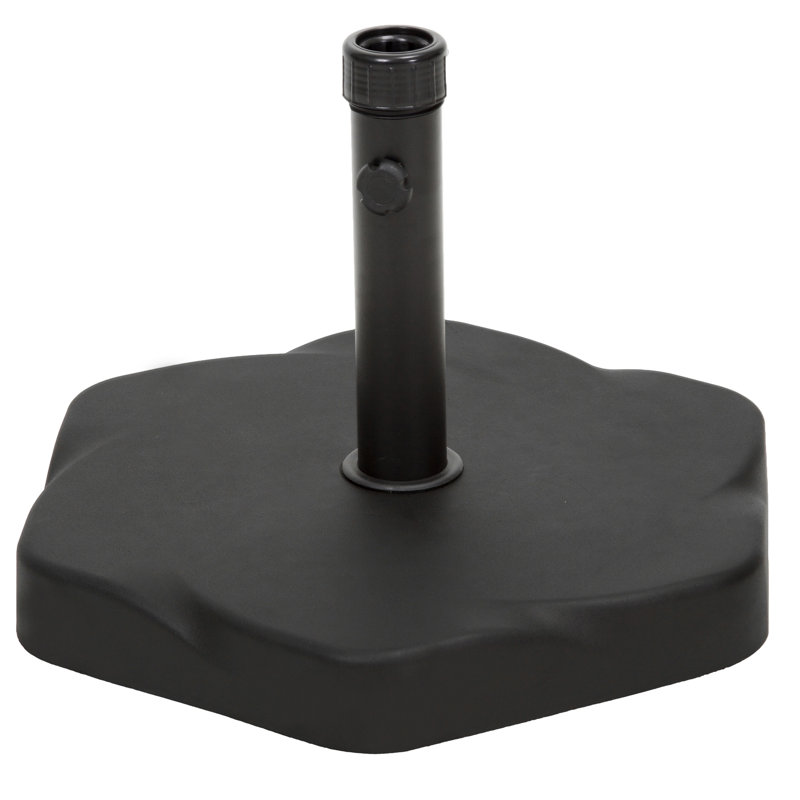Porte-parapluies en béton et en acier - 66 livres, conception hexagonale, adaptateur, couleur noirci, P 18,5 po x l 13,98 po, base en fer robuste, hexagonale, adaptateur, noir, 13,98 po