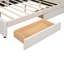 Grand lit tapissier avec port et 2 tiroirs en forme de papillon, plateforme beige et fermeture en douceur-794770536