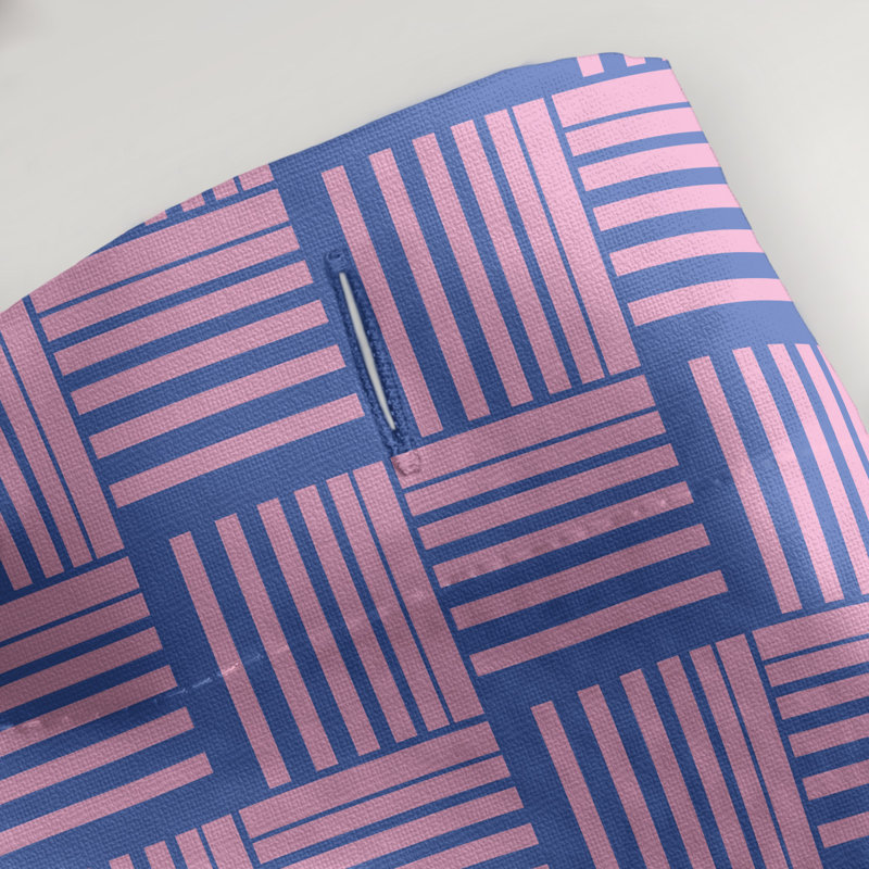 Rideau de douche simple basketweave rayures classic, Bleu / Rose