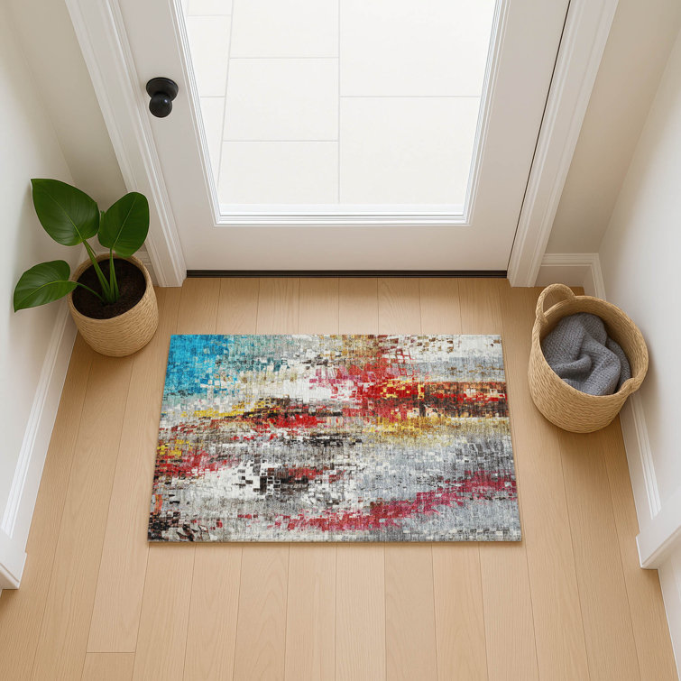 Machine Washable Indoor/Outdoor Millner ACN2254 Abstract Rug