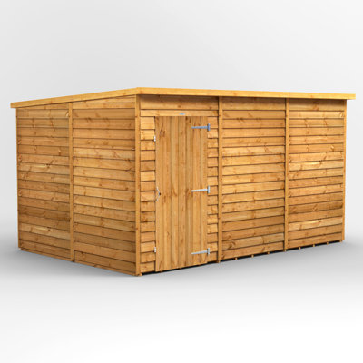 Powersheds 12 x 8ft Timber Overlap Windowless Pent Garden Shed
