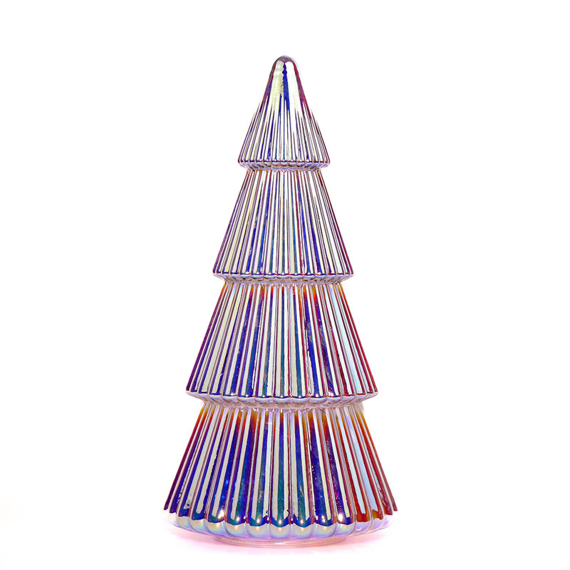 Glass Christmas Tree Light – Tabletop Holiday Décor With Timer For Indoor Xmas Display, Purple