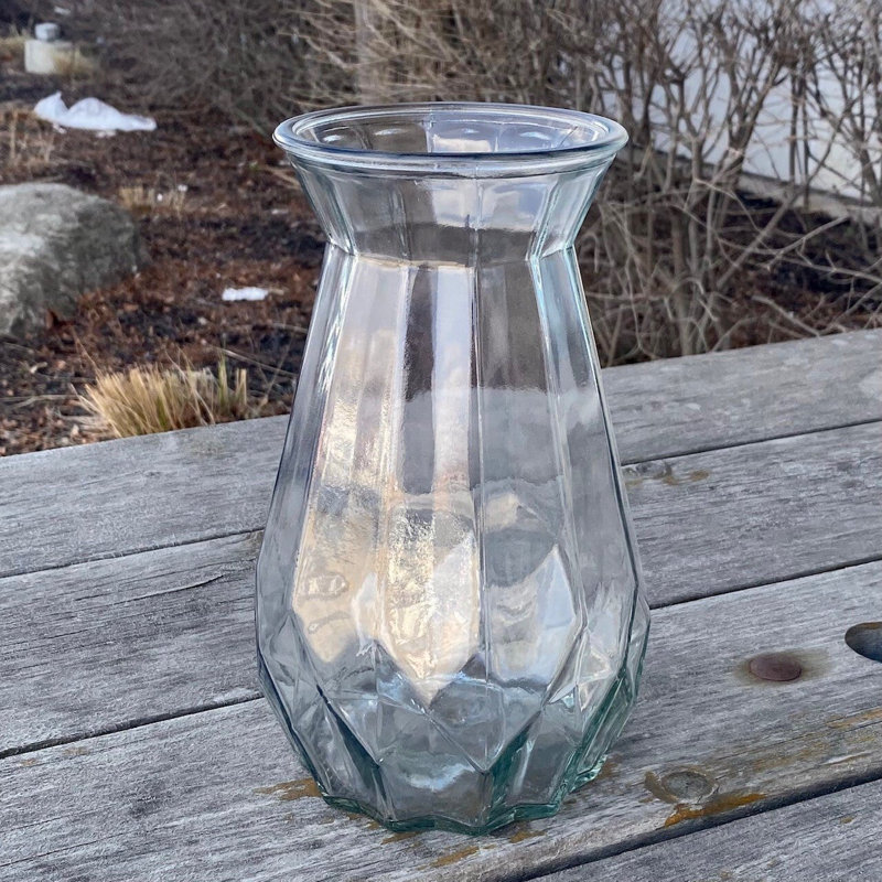 Clear Tapered Lines Bouquet Vase