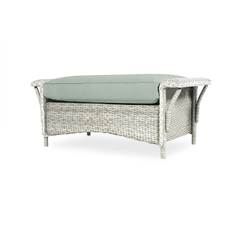 Nantucket Outdoor Ottoman, Canvas Black Sunbrella® Canvas, Antique White