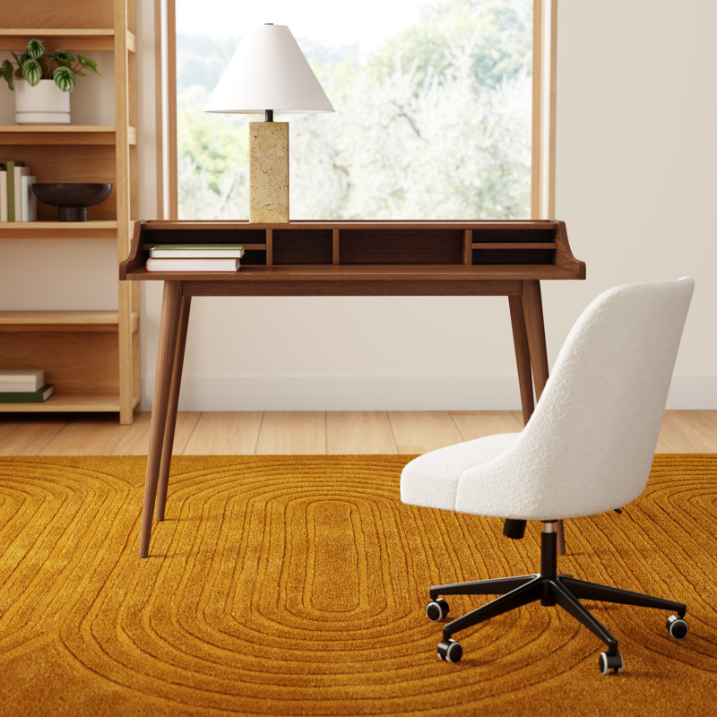 Luxembourg Solid Wood Base Writing Desk, Walnut