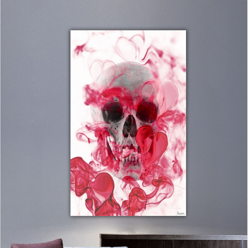 "crâne 2" par parvez taj,, reproduction d’art sur toile tendue, H 36 po x l 24 po x P 1,5 po