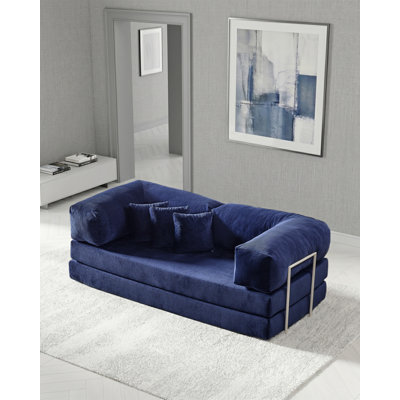 Canapé modulaire en velours bleu