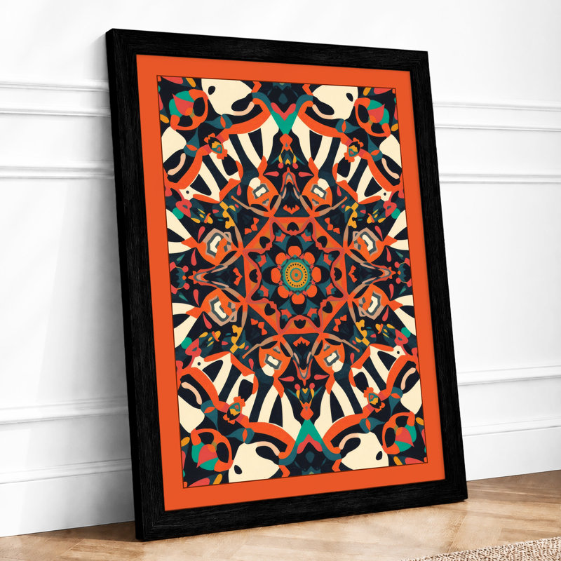 Mandala in Rotation Eclectic - Framed Print, A2 - 59.4 x 42.0 cm, Black