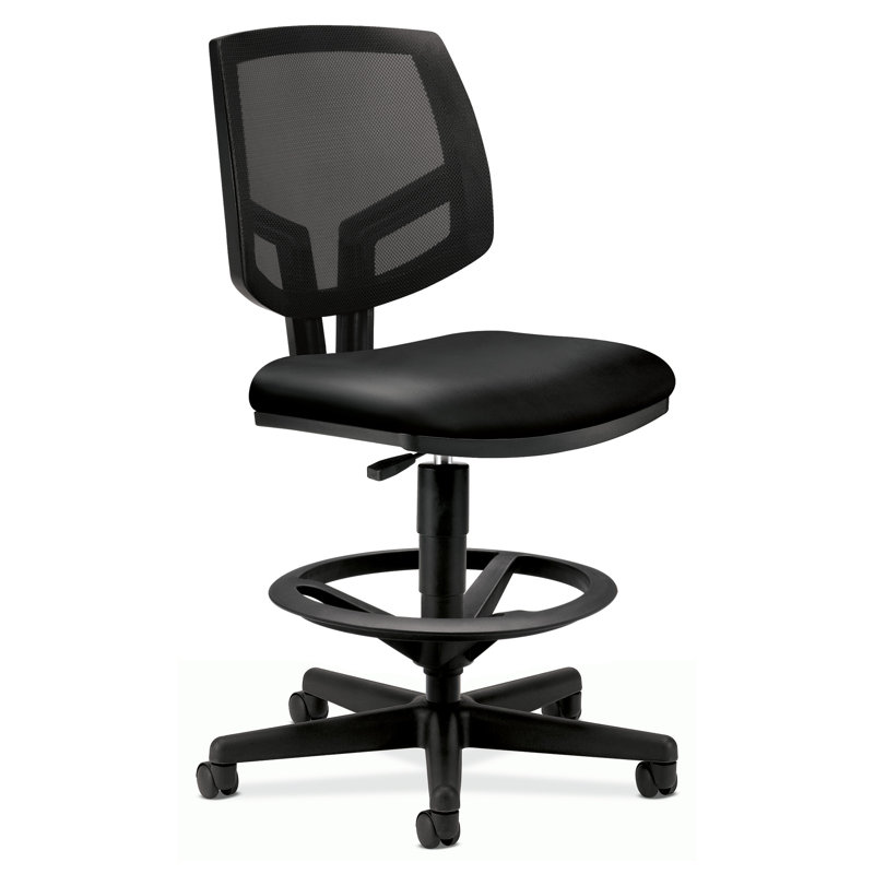Mesh Drafting Chair, Black Fabric