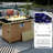 43" Rectangular Fire Pit Table With Glass Wind Guard, 60000 Propane Gas, Open Weave For Outdoor Patio Deck Garden - Orange & Mustard Yellow Table, , Guard Backyard-1120127117-1120127119