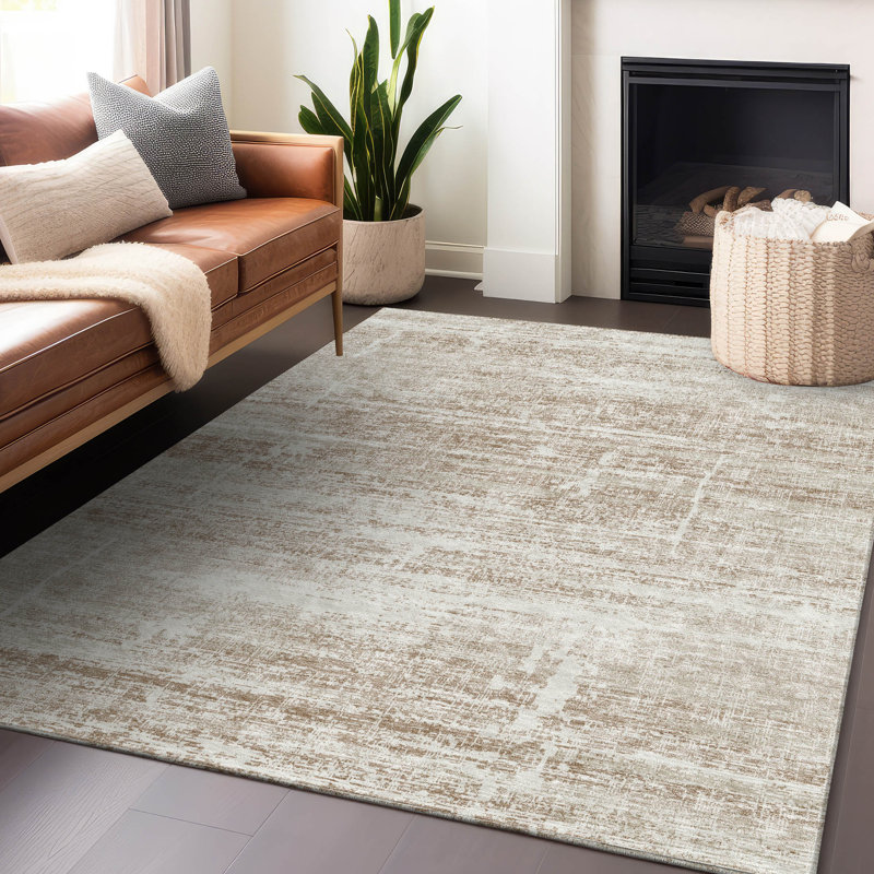 Premium Machine Washable Gerardo Beige Rug, Rectangle 2'6" x 3'10"