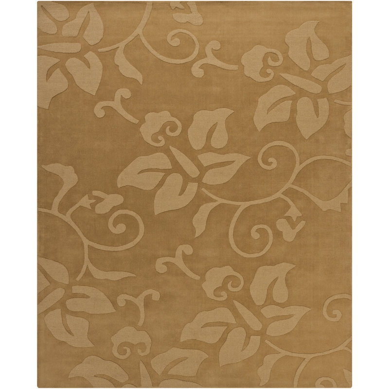 Tapis doré en laine touffeté à la main Ty, Rectangle 6 pi x 9 pi