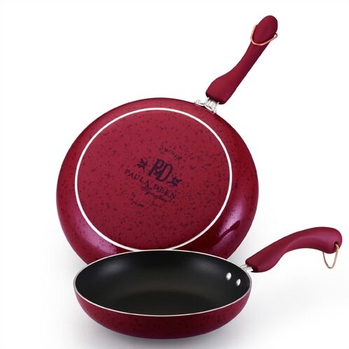 9" and 11" Porcelain Twin Skillets in Red