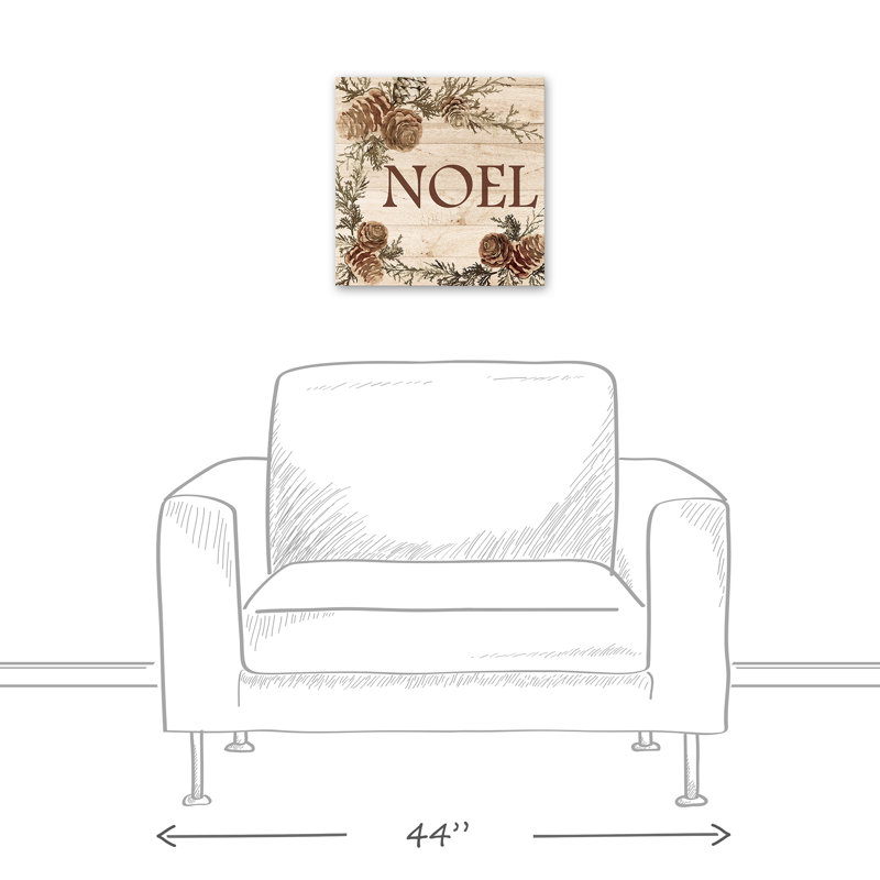 «Rustic Noel», reproduction d'art textuel sur toile tendue