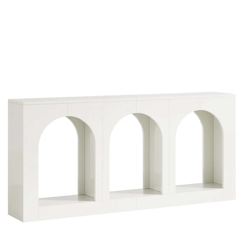Stylish Arches End Table,Entryway Table,Stable Console Table, White