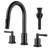 8 In. Widespread Double Handles Pull Down Bathroom Sink Faucet With Dual Mode Spout And Pop Up Drain-124798579