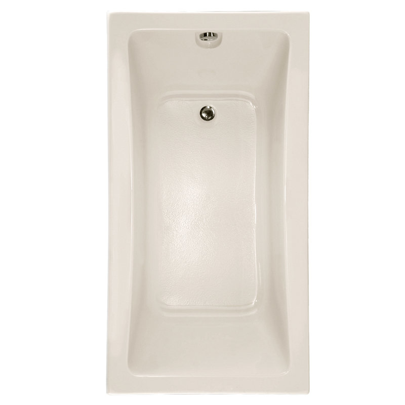 Rosemarie 60'' x 32'' Soaking Acrylic Bathtub, Biscuit, Polished Brass