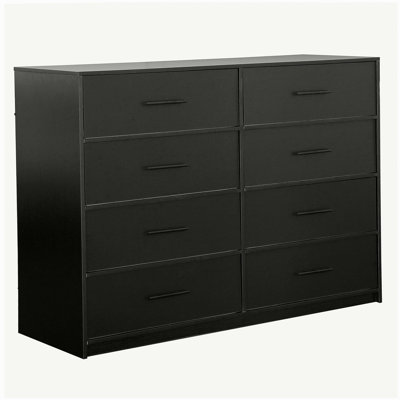 8-Drawer Dresser with Large Fabric Drawers, Black