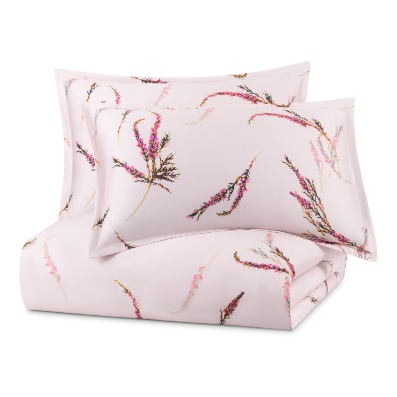 Heather Modern & Contemporary Cotton Knitted Floral Comforter, King Comforter + 2 Standard Shams