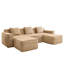 Canapé d'angle modulaire 3 places sans structure, tissu velours côtelé camel Cloud, sans montage, coussins décoratifs, mousse à mémoire de forme haute élasticité, forme en U, camel, assise confortable, large-1285469722