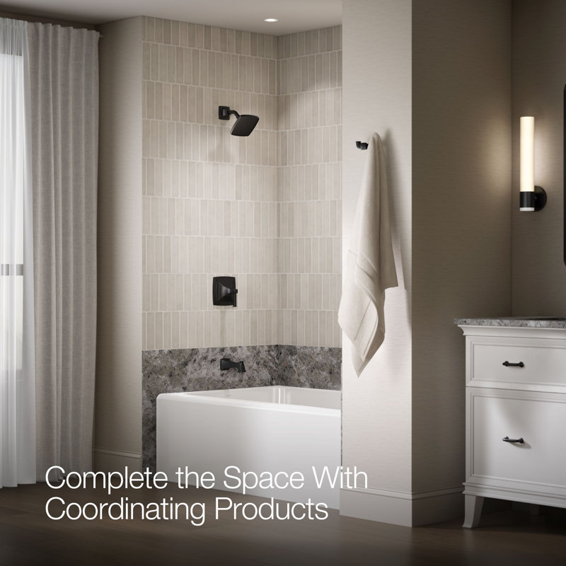 Riff Bath and Shower Faucet Trim, Matte Black