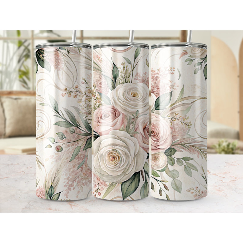 Choose Handmade Tumblers 591ml Vacuum Insulated Stainless Steel (18/8) Travel Tumbler with Straw