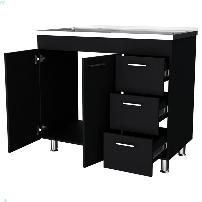 2-Door 3-Drawer Kitchen Cabinet