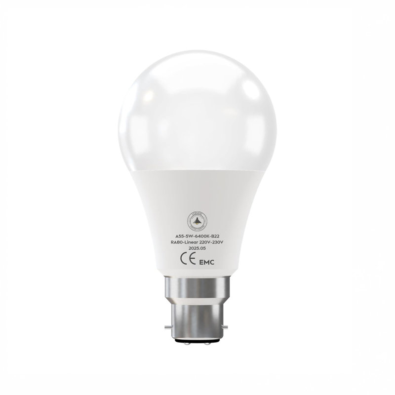 3 Pack Bayonet LED Light Bulbs, BC 5W(Equivalent to 49W) 6400K Cool White B22 LED Bulb 430lmn A55 Non-Dimmable, GLS Modern Golf Ball Energy Saving Light Bulbs