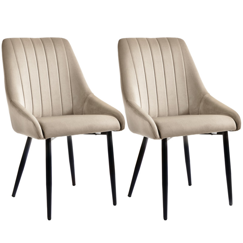 Chipman Velvet Upholstered Dining Chair, Khaki