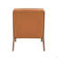 Chaise d'appoint au fini noyer et au mobilier en similicuir brun
