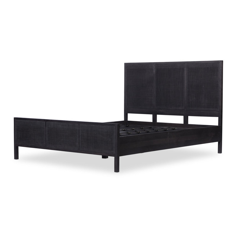 Sydney Bed, Queen, Black Wash W/ Black Cane