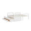 Lit superposé simple au-dessus d'un lit simple en bois avec tiroirs et lit gigogne-572203536