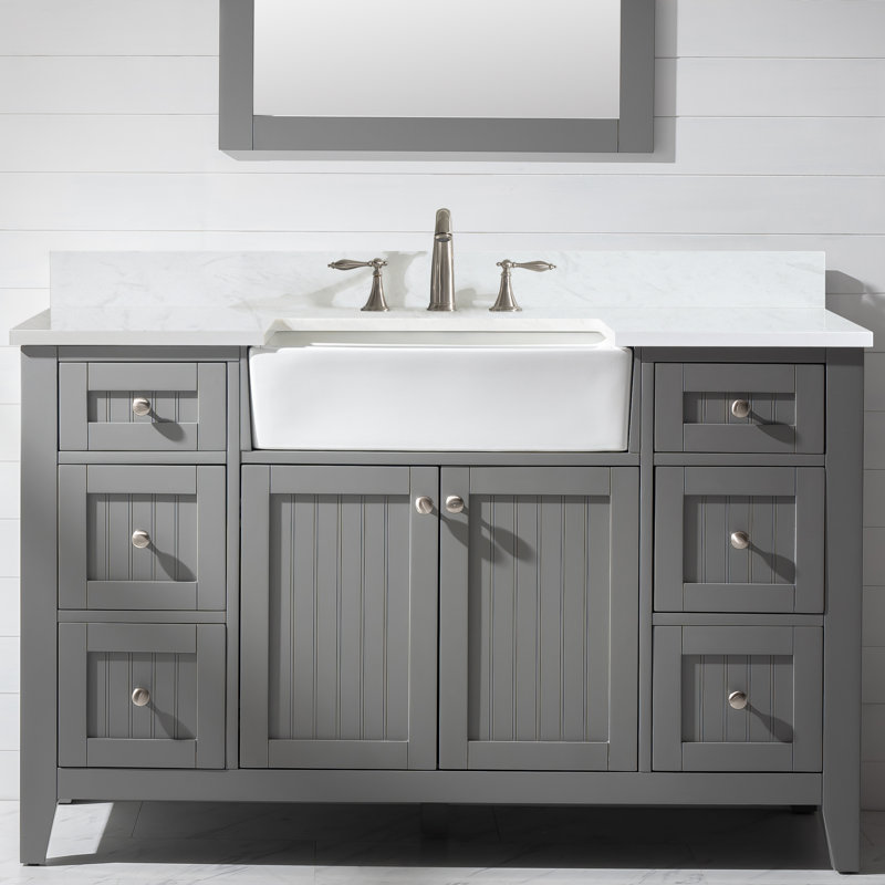 Ensemble de meuble-lavabo simple 54 po, Gris