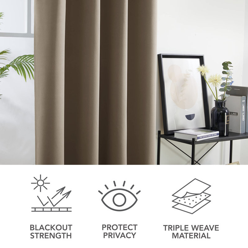 Puran Blackout Curtain Pair, 53cm Width x 240cm Drop