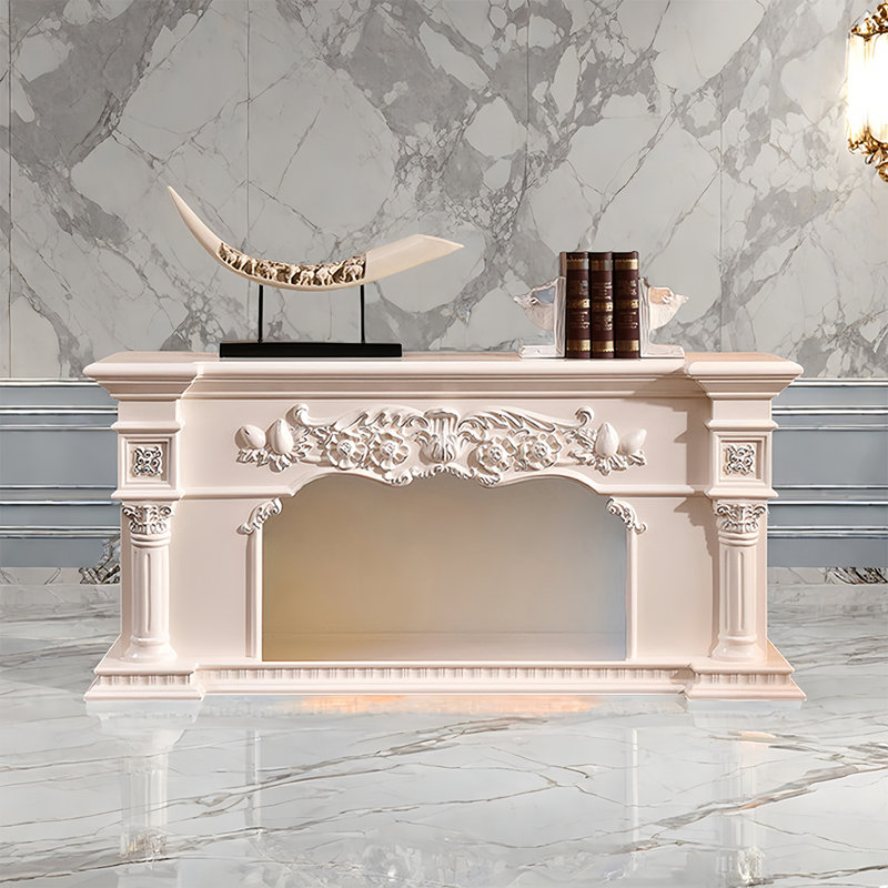 American Pastoral Fireplace, White