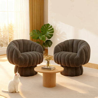Fauteuil demi-tonneau rembourré rembourré avec coussin