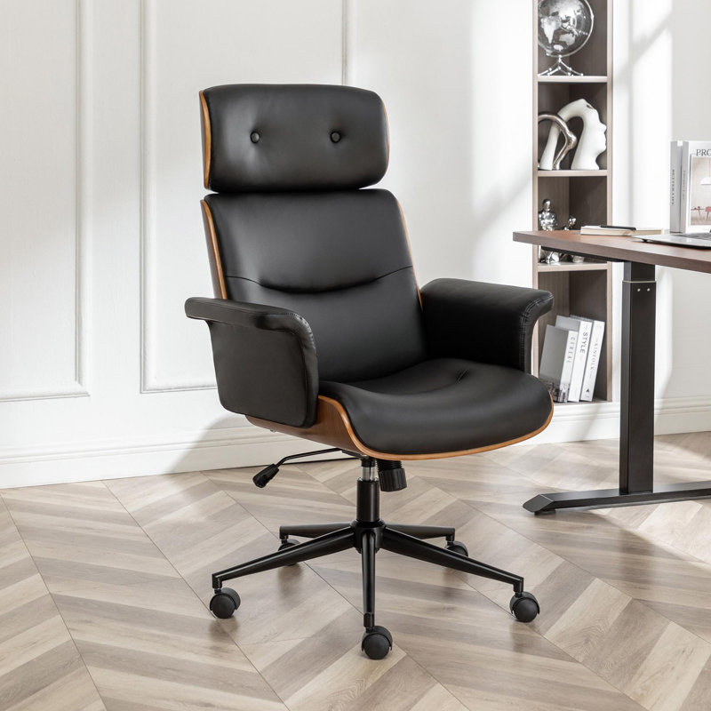 Fauteuil de direction en similicuir Dessalines, Noir, noir, noir, noir