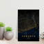Golden Toronto City Map Minimalist Modern Abstract City Wall Art Print 1 Piece Wrapped Canvas Wall Art-1010104224