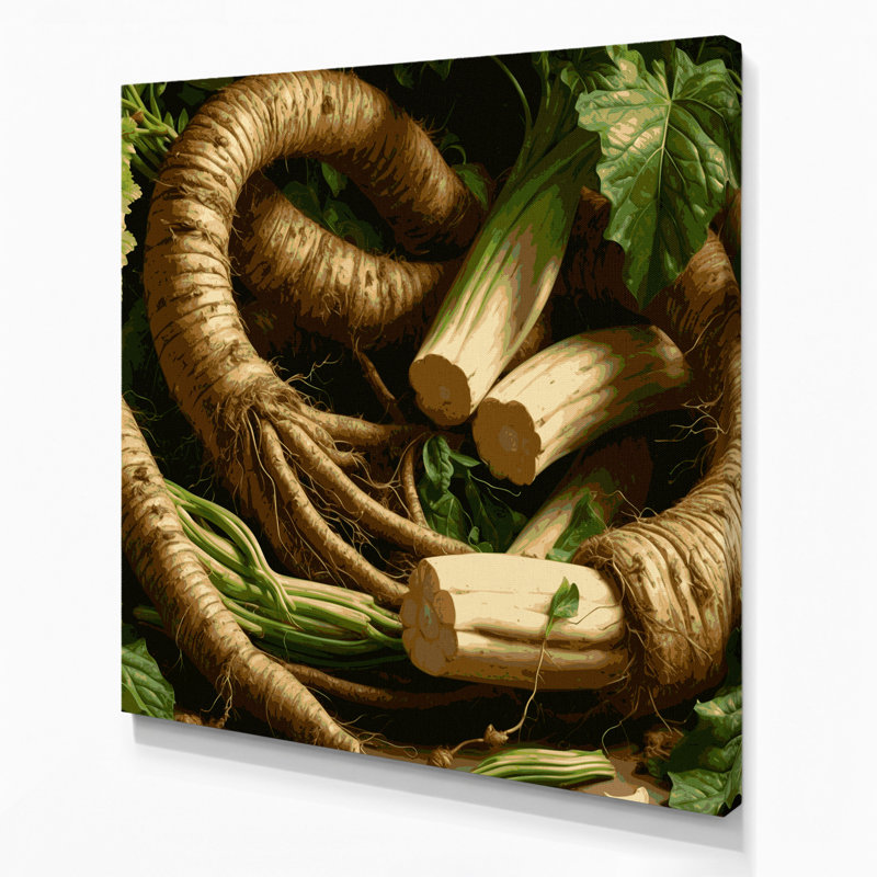 Légumes, art mural sur toile brun Yuca, H 8 po x l 8 po