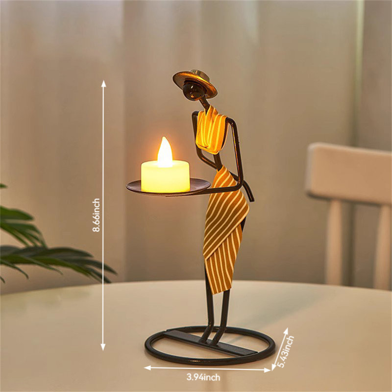 8.66'' H Metal Tabletop Candlestick, 8.66" H x 3.94" W x 5.43" D