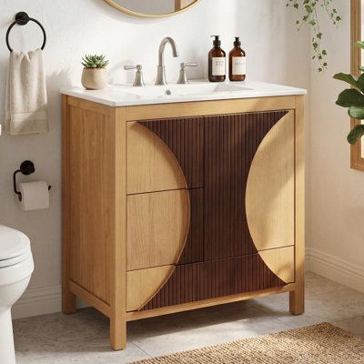 Mid-Century Modern Bathroom Vanity with Sink
