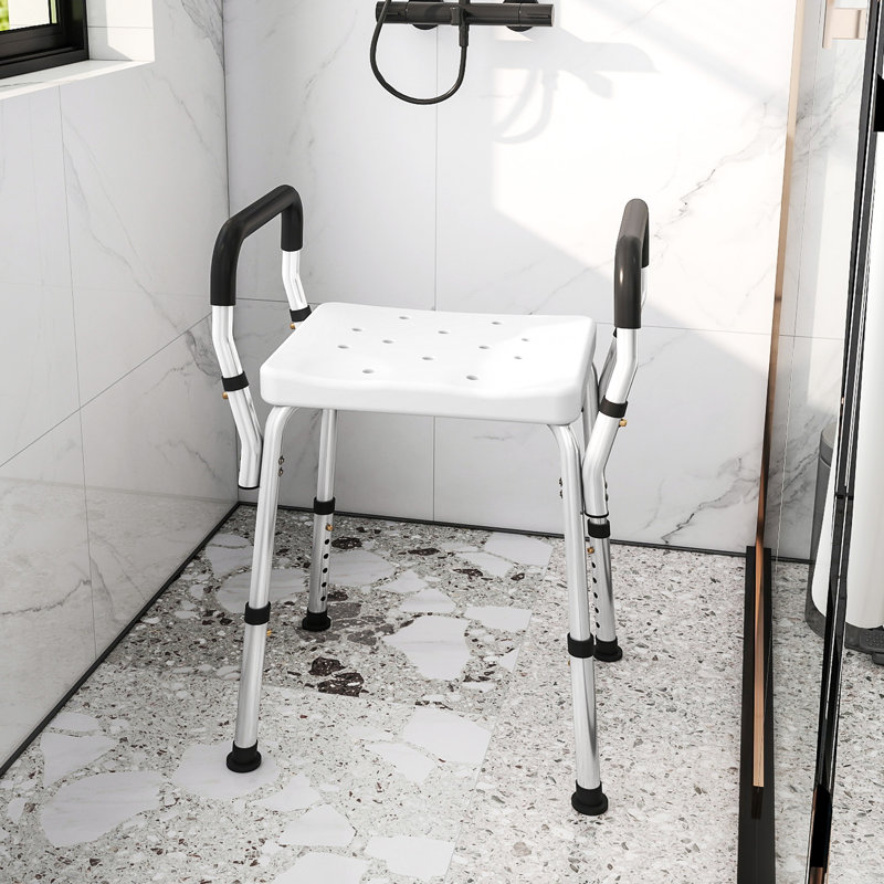 Shower Stool, White/Black