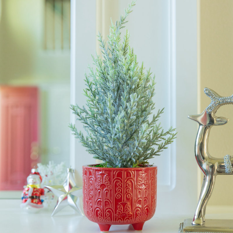 Sapin de Noël dans un pot sur pied