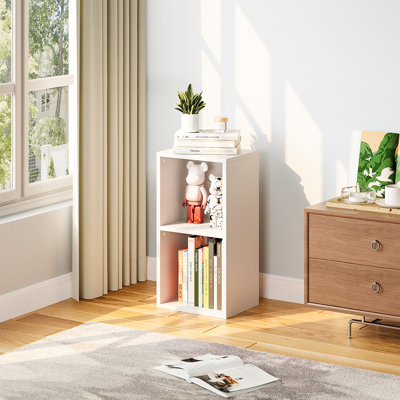 Narrow Bookcase, Corner Bookshelf With Storage Space, Wooden Cube Display Shelf Storage Organizer For Living Room, Bedroom