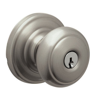 Andover Keyed Entry Knob in Satin Nickel