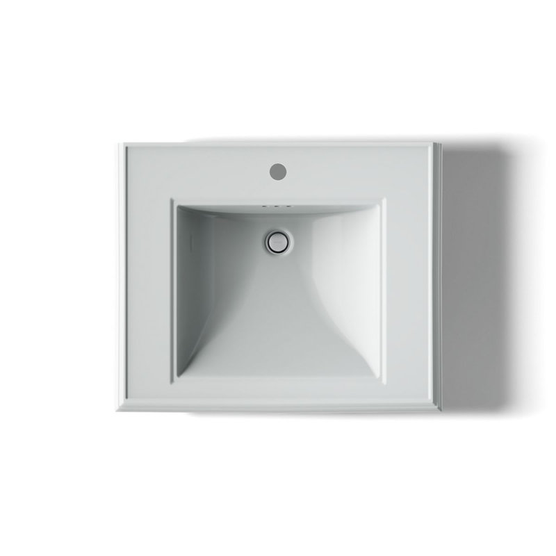 Memoirs® Rectangular Pedestal Bathroom Sink with Overflow, Ice Gray, Single Hole Faucet