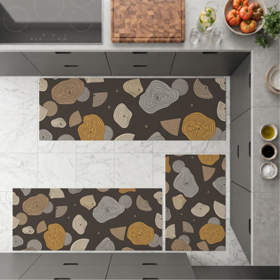 Abstract Stone Non-Slip Washable Kitchen Mats