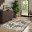 Tapis lavable pliable à bordure florale - vert clair-437849266