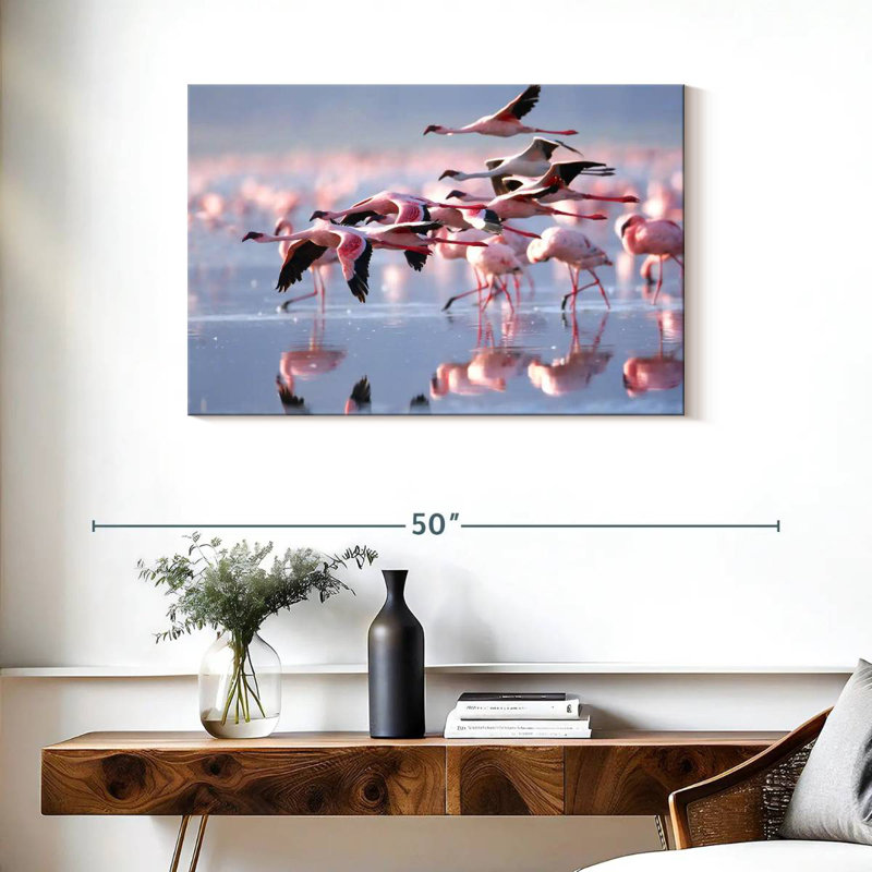Brampt Lesser Flamingos, 24" H x 36" W